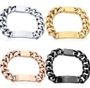 Designer bracelets for Men and Women Stainless Steel cuban Link Iced out braceletS bracciali Chain Bracelet for women Male Drop Sh9134144