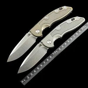 HINDERER XM18-A 컬러 박스 티타늄 핸들 마크 20CV 자동 나이프 피셔 야외 캠핑 사냥 포켓 EDC 도구 나이프