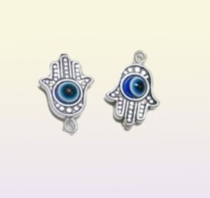 100 pçs hamsa mão mal olhado kabbalah sorte encantos pingente para fazer jóias pulseira 19x12mm276k1102189