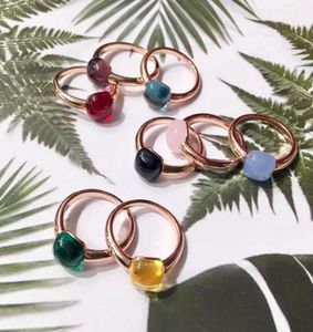 Красочные конфеты граненые квадратные кристаллы нудо кольцо маленький дизайн микро циркон камни для женщин ювелирные изделия для вечеринок Y07238714470