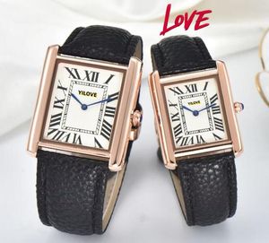 No calendar women lovers ladies Designer Watch Square panthere fashion quartz movement clock square tank men rose gold silver watches Montre de Luxe gifts