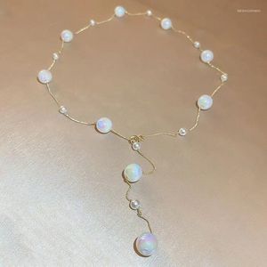 Pendant Necklaces Y-Shaped Pearl Necklace European And American Ins Clavicle Chain Women