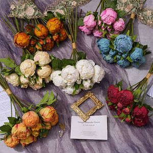 Simulation 11 head peony bract European style bract core peony cross-border decoration multi-head peony home flower trade cross-border MWL