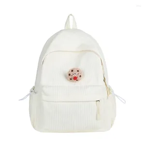 Schultaschen, kleiner Desinger-Rucksack für College-Mode-Mädchen, mehrere Taschen, Cord, braun, Laptop-Schultasche, koreanischer Outdoor-Reiserucksack