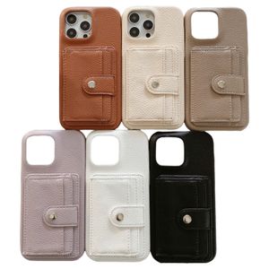 Stoßfeste Litschi-Maserung Leder Kartenhalter Slot Flip Wallet Case für iPhone 15 Pro Max 14 Plus 13 12 11 X 8 7 Telefon Abdeckung Funda