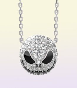 Albtraum vor Weihnachten Skelett Halskette Jack Skull Kristalle Anhänger Frauen Hexe Halskette Goth Gothic Schmuck Ganzes J1218737519200126