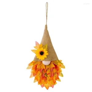 Fiori decorativi 1 pz Forniture per il Ringraziamento Stagione del raccolto Girasole Porta in stoffa Appesa Ghirlanda autunnale in PVC con cordino per lampada