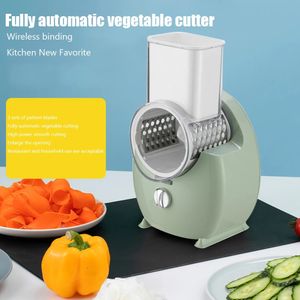 Fatiador elétrico de vegetais, utensílios domésticos 3 em 1, multifuncional, triturador de batata, cenoura, queijo, recarregável, ferramenta de cozinha doméstica 240106