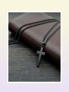 vintage cross pendant necklace stainless steel black chain men women jewelry gift9363429