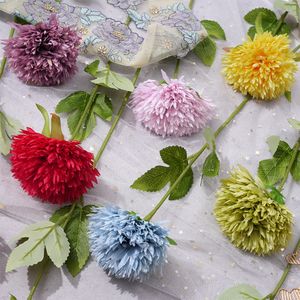 Single ball chrysanthemum cross-border foreign trade wholesale simulation flower home living room layout flower photography landscape silk flower MSHK