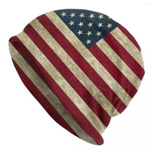 Berets Amerikanische Flagge Skullies Beanies Hüte Warme Herbst Winter Outdoor Kappe Gestrickte Motorhaube Kappen Für Männer Frauen Erwachsene