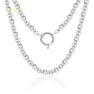 Горячая оптовая продажа, модное 16-дюймовое стерлинговое серебро 925 пробы, цепочка Belcher, ожерелье на ключицу, круглый круг, о-образная форма, ожерелье-цепочка для женщин