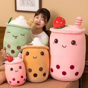 11 Style Bubble Tea Plush Stuffed Food Milk Soft Doll Boba Fruit Cup Pillow Cushion Kids Toys Birthday Christmas Gift 240106