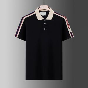 24ss мужская рубашка поло ретро брендовая классическая футболка мужские футболки с вышивкой с коротким рукавом летние лацканы однотонные топы с буквенным украшением на груди m-3xl
