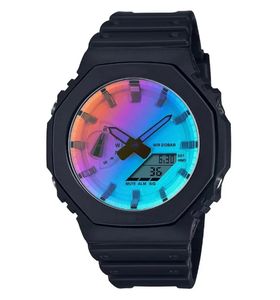 2024Fashion Full-featured Wrist watches LED Dual Display Men Women Casual Sports Royal Oak Electronic Analog Digital Ladies Waterproof Clock -35 box