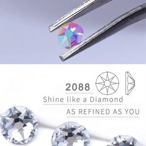 SS10SS40 Crystal AB Glass Bling Flatback 2088 Style 16 Cuts Diamond Non Fix S For Nail Art Clothes 240106