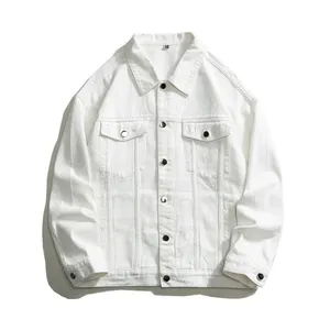 Mensjackor 2024 Autumn Men Oversize White Denim Jacket Streetwear Cotton Commer.