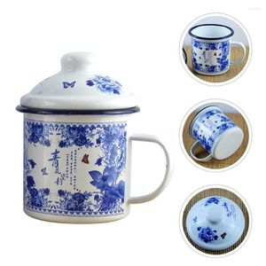 Wine Glasses Water Blue And White Porcelain Enamel Drinking Mug Coffee Cup Enamelware Office