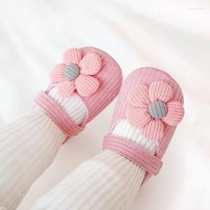 Erste Wanderer, niedliche Blumen-Babyschuhe, einfarbig, weiche Sohle für Kleinkinder, die zu Fuß geborene Mädchen, Prinzessin, 0–12 Monate