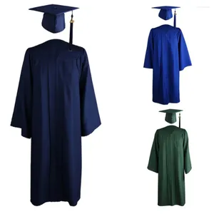 Clothing Sets Graduation Gown Mortarboard Cap Academic Robe University 2024 Adult Zip Closure
