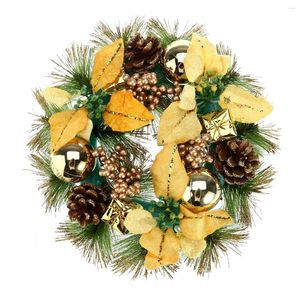 装飾的な花30 cmコロナスパラプエルタスデインターダフロントドアのための冬の花輪クリスマスツリートリミング