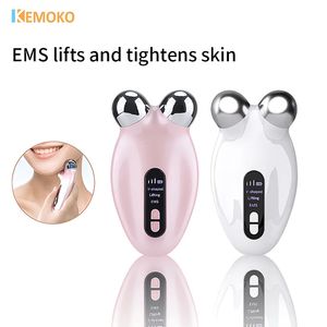 EMS Microcurrent Face Lifting Massager 3D Roller Anti Wrinkle Draw Draw Hud Rejuvenation Minska Double Chin Beauty Apparatus 240106