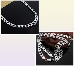 Chains 925 Sterling Silver 8mm 1624 Inch Men Necklace Side Chain Atmospheric Statement Gift Party 9212432