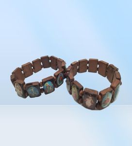 Holzperle Maria Jesus Heilige Armband Heiliges Geschenk Armbänder Rosenkranz Charm Schmuck katholisch religiös elastisch christlich 468 Z26795628