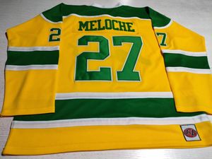 Dostosowane California Golden Seals Hockey Jersey #27 Gilles Meloche K1 Vintage koszul
