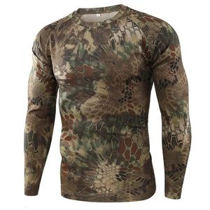 Summer Quick-drying Camouflage T-shirts Breathable Long-sleeved Military Clothes Outdoor Hunting Hiking Camping Climbing Shirts 240106