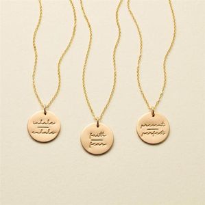 Delicate Faith Over Fear Inspired Necklace Simple Mind Over Matter inspirational Disc Pendant Necklace Jewelry 15mm 18inch320O1069978