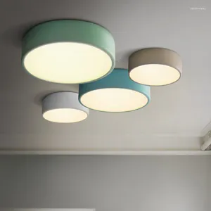 Lampki sufitowe LED E27 okrągły nowoczesne urządzenie lampy nordyckie domowe biuro salonu sypialnia aluminiowe oświetlenie