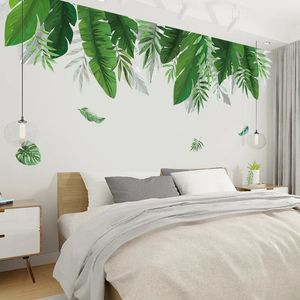 Piante tropicali Foglia di banana Adesivi murali per soggiorno Camera da letto Sfondo Decorazione murale Vinile Adesivo Home Decor Poster murali 240106