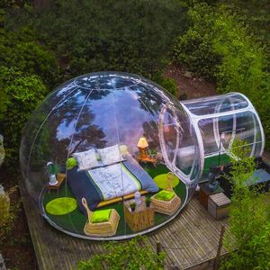 Najpopularniejsza nadmuchiwana bańka Igloo Namiot Transparent 360 ° Dome z Air Blower Outdoor Camping Product Prezentacja reklamy
