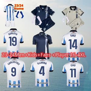 2023 Real Sociedad Camisas de Futebol 23 24 Take Kubo Oyarzabal Sadiq Andre Sia Zubimendi Home Away Third Royal Society Homens e Crianças S4XL
