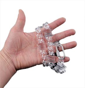 Punk Transparent Acryl Kette Schloss Halskette Für Männer Frauen Harz Klar Spike Kragen Anhänger Mode Schmuck Ketten8045235