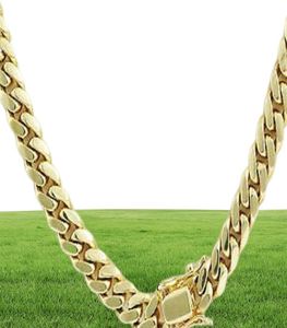 Yellow Gold Fill Men039s Miami Cuban Chain Necklace Polished 22quot 1200mm3403997