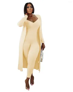 Women's Two Piece Pants Knit Rib Lounge Wear Jumpsuit Set Clothes For Women Sexy Sleeveless Pencil Long Cover Coat Outfits