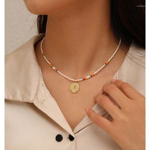 Halsketten mit Anhänger, Teufelsauge, Perlenkette, Perlen, Schlüsselbeinkette, Damenmode, Premium-Damen, Arbeit, Alltag, Schmuck, Accessoires, Geschenk