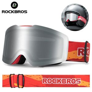 ROCKBROS Atacado Óculos de Esqui À Prova de Vento UV400 Antifog Camadas Duplas Esqui Snowboard Óculos Máscara Ciclismo Óculos de Sol 240106