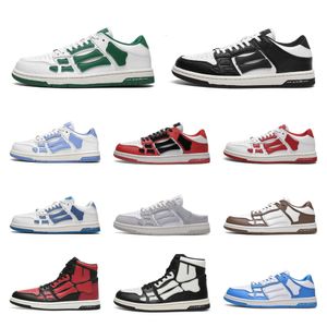 Designer Men Athletic Shoes Skelet Bones Trainers Women Black White Genuine Leather Lace Up High Luxury Casual Sports Shoes Skel Top Low Amlrl Basketball Shoes S07
