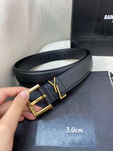 Luxury Genuine Leather Belt for Women 3.0cm Width Waistband Big Gold Buckle High Quality Men Belts Y Buckle Waistband With box belt length is 80cm-125cm DHMBAGS2023