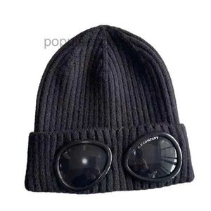 Beanie CP Caps Men's Mener Libbbed Lens Hats Women's Fine Gine Merino Wool Goggle Beanie Website Version 6 Fafz