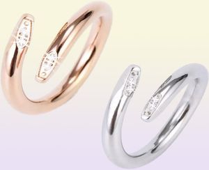 Pierścień do paznokci Pierścienie miłosne Pierścienie dla kobiet biżuteria Tytanowa stal Single Fashion Street Hip Hop swobodna para Classic Gold Silv5379705