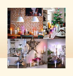 LED Electric Candles Flameless Colorful With Timer Remote Battery Operated Christmas Candle Lights For Halloween Home Decorative 24164134