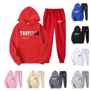 Trapsta r Trappstar Mens 스포츠웨어 후드 디자이너 Hoodie Trapstar Tracksuit 풀오버 후드 폴리 에스테르 문자 주머니