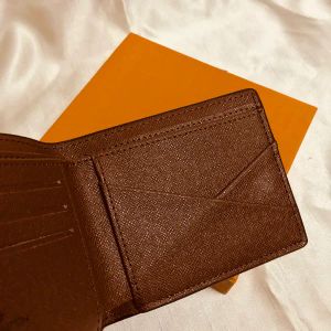 Yüksek kaliteli cüzdan tasarımcısı erkekler bifold tuval kartı tutucu cep ve kutu