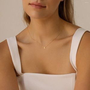 Ketten Initial Buchstaben Halskette Für Frauen Edelstahl Schmuck Anhänger Alphabet Einzelnen Namen Choker Halsketten Drop