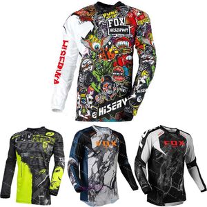 2024 Moda T-shirt Mountain Bike Terno Foxx Camisetas Masculinas de Manga Longa Camisa de Motocross Mtb Downhill Bat Mountain Enduro Secagem Rápida Mtb Camisetas Ciclismo Uv4q