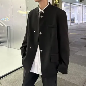 Ternos masculinos Y2k moda Zhongshan terno colarinho solto para jovens estilo chinês